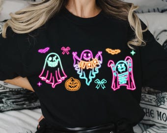 Coquette Halloween Neon Png, Halloween Ghost Neon png, Halloween Mama Png, Spooky Season Png, Social Club Png, Girly Coquette Bow Png