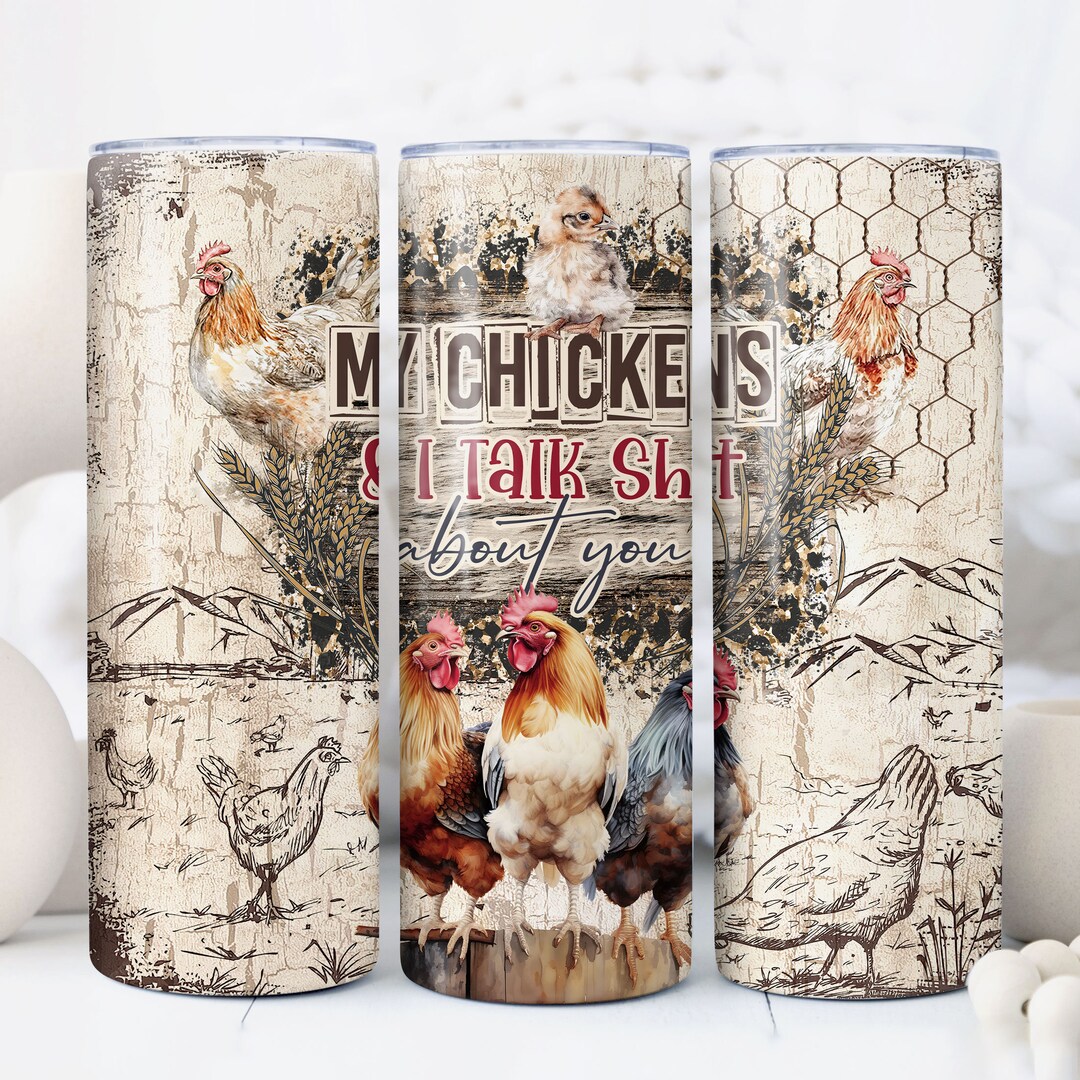 Funny Chicken 20 Oz Skinny Tumbler Sublimation Design Digital Download ...