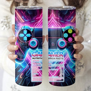 Gaming Tumbler Wrap 20 Oz Gamer Controller Decal PNG for Sublimation ...