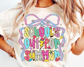 School's Out for Summer Png, Last day of School Png, Teacher Appreciation Png, School png, Kids summer break, Preppy Summer Teacher School