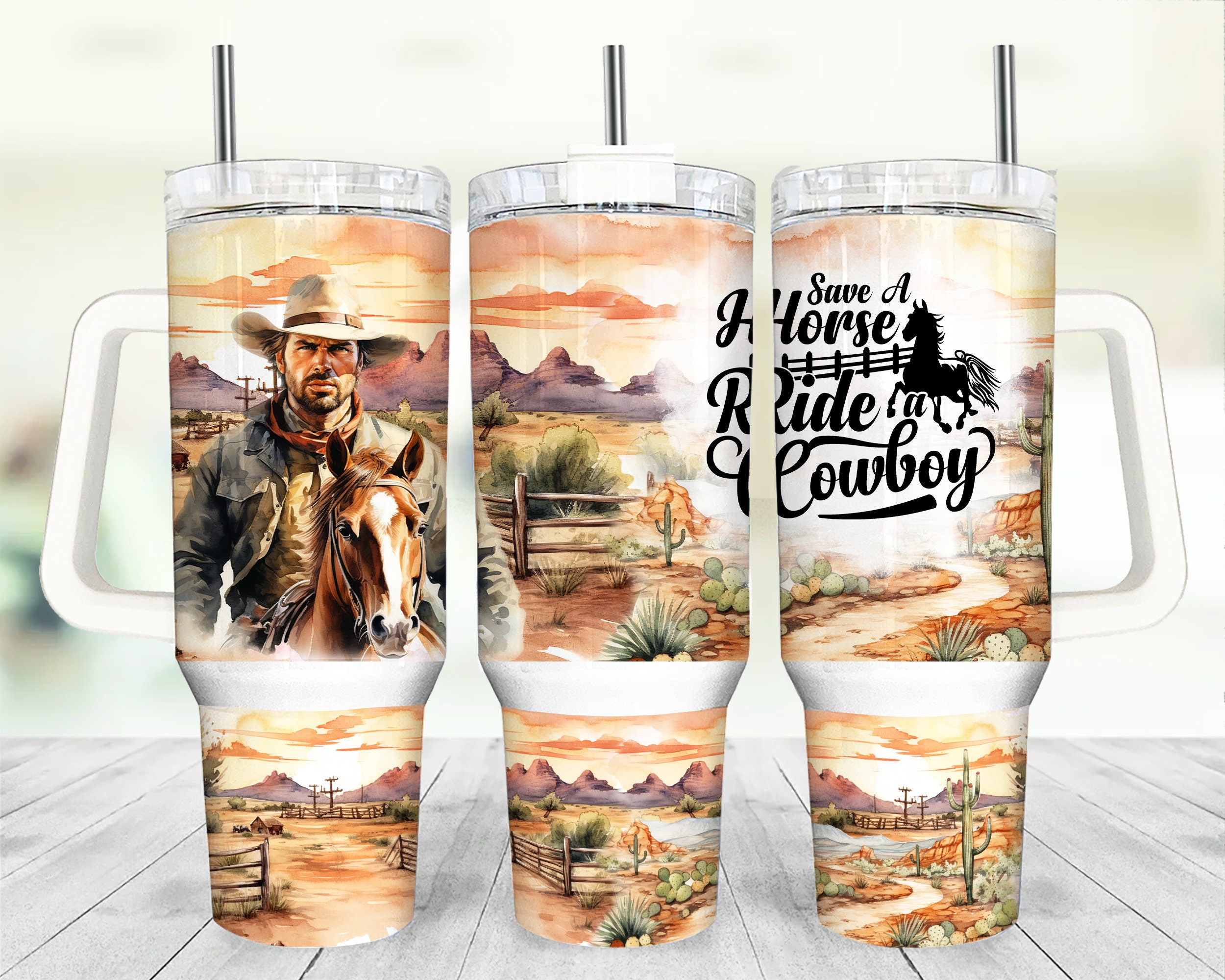 40oz Western Country Tumbler Wrap, Sublimation Design Templates, 40oz ...