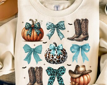 Howdy Fall Western Pumpkin Png Sublimation, Fall Cowhide Pumpkin, Fall Png, Western Pumpkin Png, oquette Bow Pumpkin,Turquoise,Leopard Print