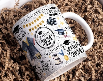 Emballage de tasse de diplômés de la promotion 2024, 11 oz, modèle d'emballage de tasse de 15 oz, tasse cadeau de remise des diplômes, tasse de remise des diplômes 2024, conception de tasse de remise des diplômes, tasse des diplômés 2024