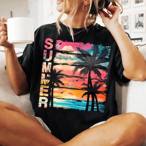 Retro Summer Sunset Palm Png, Summer Vibes Png, Summer Beach Png Shirt, Summer Shirt Design, Chasing Sunset Summer Vacation Png Sublimation