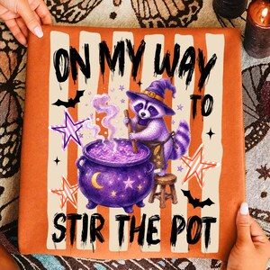 On My Way To Stir The Pot PNG, Funny Raccoon Sarcastic Humor Snarky Animal png, Funny Sarcastic Png, Trendy Sassy Raccoon Png, Raccoon Png