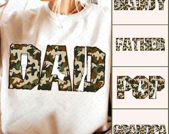 Vintage Camo Dad Png Bundle, Hunting Dad Camouflage Png, Grandpa/ Pop Camo Png, Dad Png, Retro Daddy Png, Father's Day Gift, Dad Design