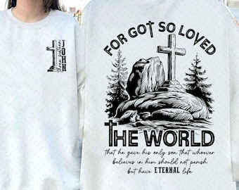 JOHN 3:16 FOR GOD So Loved the World Png Bible verse Png Christian Bible Png Retro Western Png design Western Christian Sublimation Original