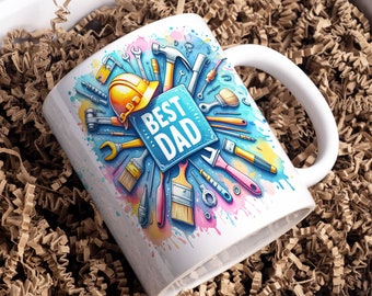Best Dad Ever Mug Wrap, Dad 11oz Mug Template, Dad 11oz Mug Png, Fathers Day Mug Sublimation Design, Mechanic Dad Mug Wrap, Dad Mug Wrap