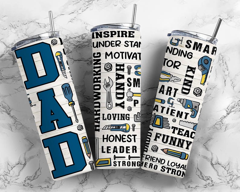 Dad 20oz Skinny Tumbler Wrap, Sublimation Design, Digital Download PNG ...