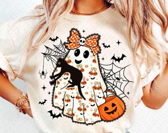 Lace Ghost Coquette PNG, Ghost Halloween Png, Girly Ghost Lacey Ghost Png, Spooky Season Png, Halloween Shirt Png, Spooky Sublimation