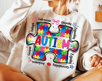 Autism Advocate Dignity Equality PNG, Autism Awareness Sublimation, Autism PNG, Autism Awareness PNG, Autism Awareness Month Png Sublimation