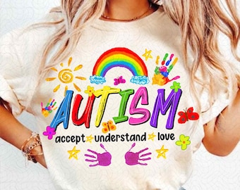 Autism accept understand love png, Autism Png, Autism Month png, Autism Mom Png, Autism shirt png, Sublimate Designs, Autism png design