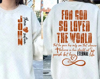 John 3:16 For God So Loved The World Front And Back Chistian Png, Faith Based Png, Christian Png, Jesus Png, Christian Png, Bible Verse Png