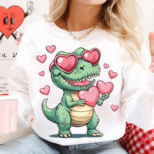 Valentinstag T-Rex Png, Dino Liebe Png, T-Rex Valentinstag Png, Valentinstag Dino Png, Dinosaurier Liebe Png, süßer T-Rex Png, romantischer Dinosaurier Png