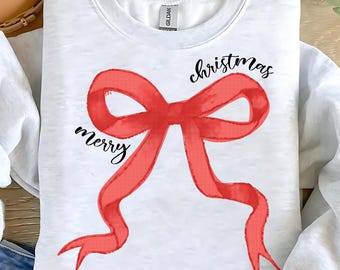 Buon Natale Png, Natale Png, Fiocco Rosso Coquette Png, Fiocco Natale Coquette Png, Design Maglietta Natalizia, Allegro e Luminoso Png