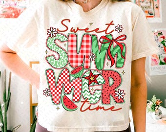 Sweet Summer Time PNG, Summer Watermelon Png, Coquette Summer Png, Retro Summer Png, Summer Checkered Png, Beach Png, Preppy Summer Png