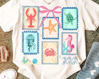Vintage Summer png, Coastal Png, Summer coquette Png, Beach png, Aesthetic Summer, Jellyfish Png, Seahorse Png, Coastal Aesthetic, Fish Png