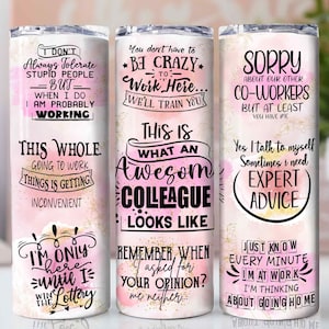 Funny Office Tumbler Wrap 20oz Skinny Tumbler Sublimation Design PNG File Digital Download Funny Coworker Gift Digital Download File
