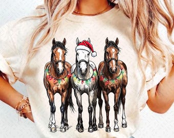 Christmas Horses PNG, Christmas Png, Western Christmas Png, Cowboy Christmas Png, Horse Lover Png, Farm Animal Png, Country Christmas Png