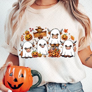 Highland Cow Halloween Png, Halloween Png, Western Halloween,Halloween Shirt, Fall Png,Retro Halloween Png,Spooky Season Png,Funny Halloween