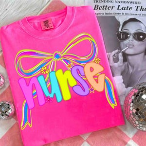 Nurse Coquette Bow Png, Neon Nurse Png, Nurse Life Png, Nurse Sublimation Png, Nursing Png, Medical Png, Nurse Bow Png, Healthcare Png