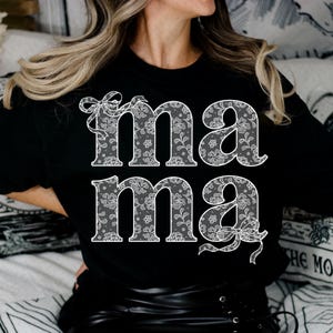 Lace Mama Coquette Png, Mama Png, Floral Mama Chinoiserie Png, Mama Varsity Png, Mothers Day Png, Gift for Mom, Lace Coquette Bow Png