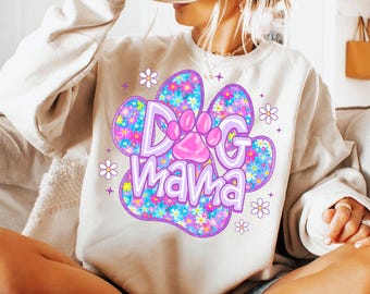 Dog Mama Png, Preppy Dog Mom Flower Png, Mama Png, Mom Life Png, Dog Coquette Png, Dog Mama Shirt Png, Dog Gifts, Gift for mother, Glitter