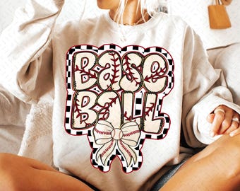 Checkered Baseball Coquette Png, Baseball Png, Baseball Coquette Bow Png, Baseball Mama Png, Brushstroke Baseball Png, Retro Baseball Png