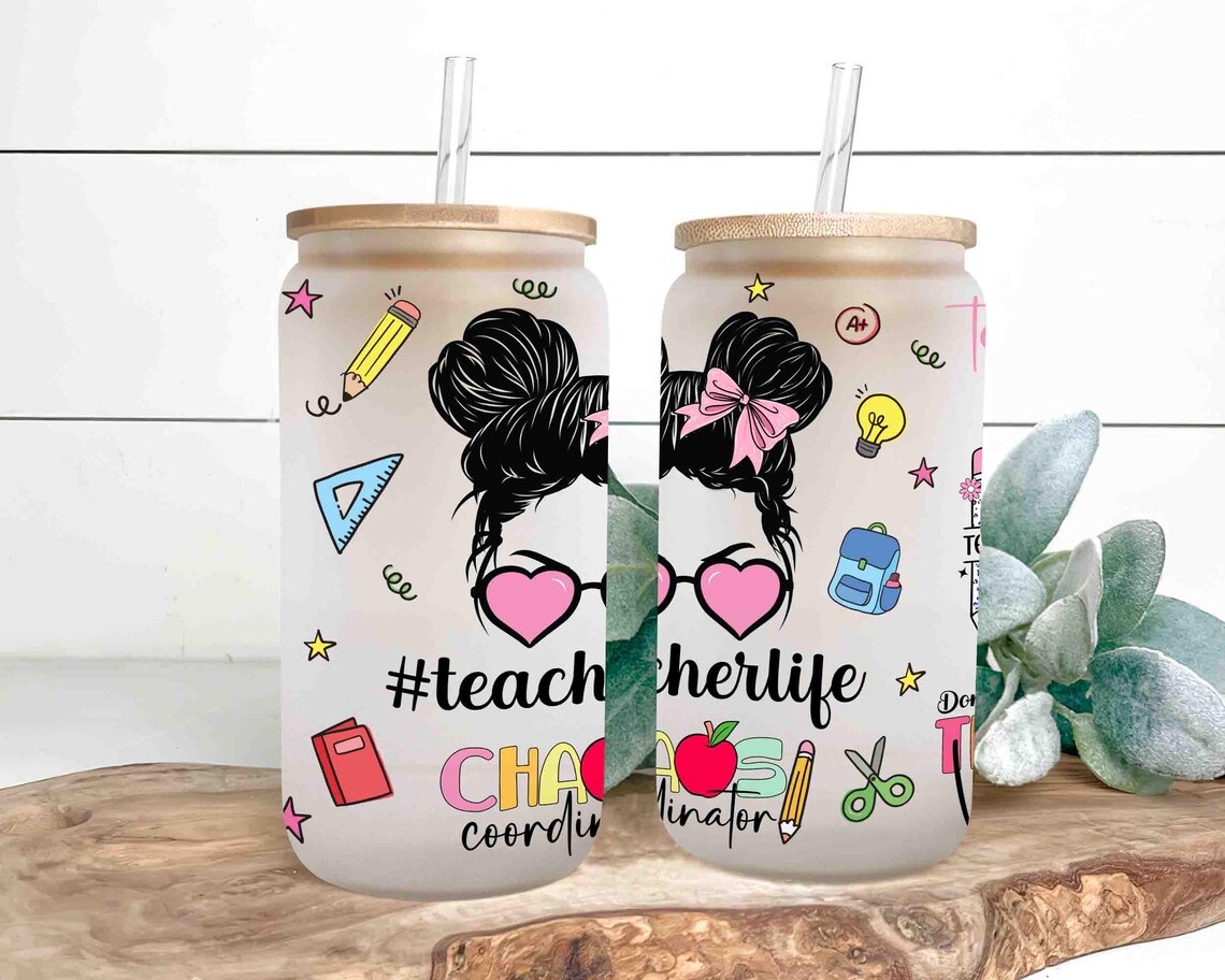 Teacher Fuel 16oz Libbey Glass Can Wrap Design, Teach Love Inspire ...
