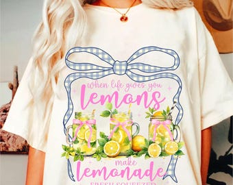 Coquette When Life Gives You Lemons png-sublimatieontwerp, T-shirt grappige limonade png, retro fancy citroensweater digitale download