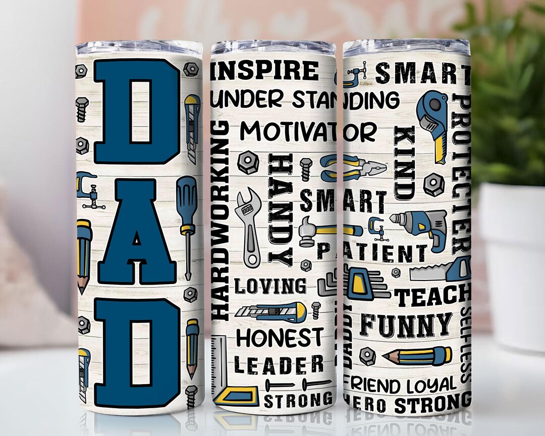 Dad 20oz Skinny Tumbler Wrap, Sublimation Design, Digital Download PNG ...
