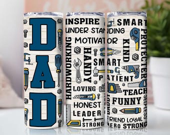 Dad 20oz Skinny Tumbler Wrap, Sublimation Design, Digital Download PNG, Fathers Day Tumbler Wrap PNG, For Dad Tumbler Wrap for Men