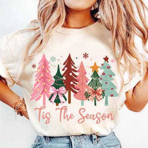 Tis The Season Christmas Png, Coquette Christmas Png, Christmas Tree Png, Hand Drawn Sublimation, Boho Pink Christmas Tree, Merry Christmas