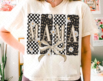 Retro checkered mama png, mama png, mama coquette png, mothers day png, Distressed Checker mama png, Preppy Mama png, cool mom Shirt Design