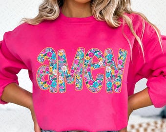 Floral Glitter Amen PNG, Retro Amen Png, Preppy Easter png, Amen Png, Happy Easter Png, Jesus png, Christian Easter png, Bible Verse png