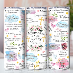 Promesas De Dios Para Mi Wrap, Diseño de vaso de sublimación flaco de 20 oz, Diseño de sublimación de versículos bíblicos Png, para vaso recto/cónico Png