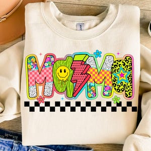 Preppy Pink Mama Checkered Png, Mama Floral Png, Leopard Png, Pink Mama Floral, Dalmatian Dots, Lighting Bolt, Mothers Day Png, Retro Mama