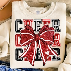 Cheerleading PNG, Coquette Cheer PNG, Black and Red, Cheer Mom Png, Cheer Png, Digital Sublimation Design, Custom Cheerleader Png