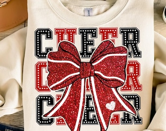 Cheerleading PNG, Coquette Cheer PNG, Black and Red, Cheer Mom Png, Cheer Png, Digital Sublimation Design, Custom Cheerleader Png