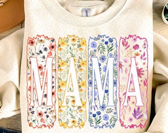 Floral Mama png, Boho Floral Mama png, Mama png, Floral Spring Png, Gift for Mom, Mother, Boho Mama Shirt Design, Mothers Day png