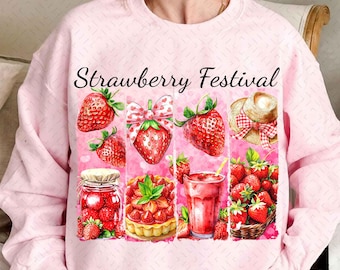 Erdbeer Festival Sommer Png, Kirsch Erdbeer Sublimation Png, Erdbeer Shirt Design, niedlicher Sommer Png, Sommerfrucht, Erdbeerliebhaber