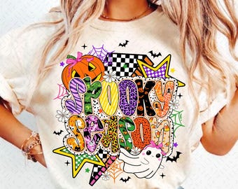 Preppy Halloween Spooky png, Retro Halloween png, Spooky Season png, Halloween Spooky Sublimation Png, Girly halloween, Halloween Shirt png