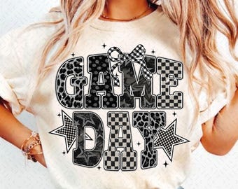 Retro Gameday PNG, Football png, Football Mom png, Football Shirt Png, Game Day, Touchdown Season, Checkered Star Football shirt sublimation