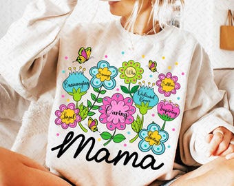 Boho Floral Mama PNG, Preppy Mama PNG, Mothers Day Png, Retro Mama Png, Wildflower Mama Png, Mama Flowers Png, Trendy Mama Shirt Design
