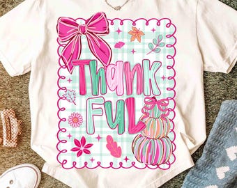 Coquette Thankful Png, Preppy Thanksgiving Pumpkin Png, Brushstroke Fall Pumpkin Bow Png, Pink Pumpkin Coquette Png, Hand Drawn Doodle