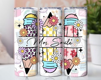 Teacher Life Tumbler Wrap Seamless Sublimation Teacher Appreciation Design PNG, 20 oz Skinny Tumbler Wrap Teacher Tumbler PNG Download