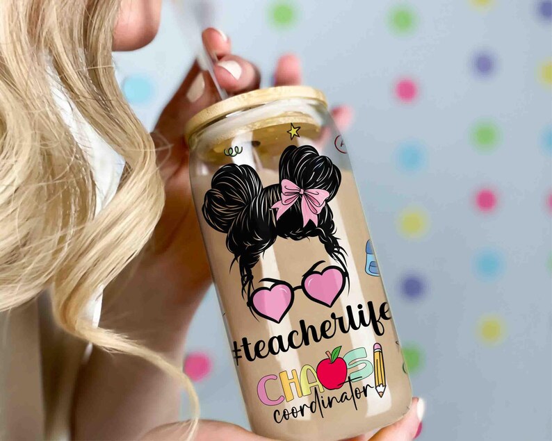 Teacher Fuel 16oz Libbey Glass Can Wrap Design, Teach Love Inspire ...