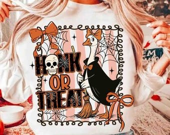 Honk or Treat Halloween Goose PNG, Cute Goose Witchy Halloween Png Design, Fall Shirt Png, Spooky Goose png, Halloween Sublimation Png