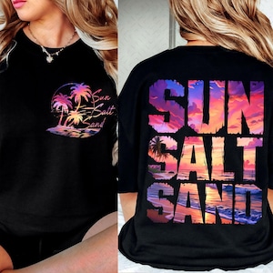 Retro sommarsol, saltsand, png, sommarvibbar, png, sommarstrand, png-tröja, sommartröjadesign, solnedgång, salt sommarsemester, png-sublimering