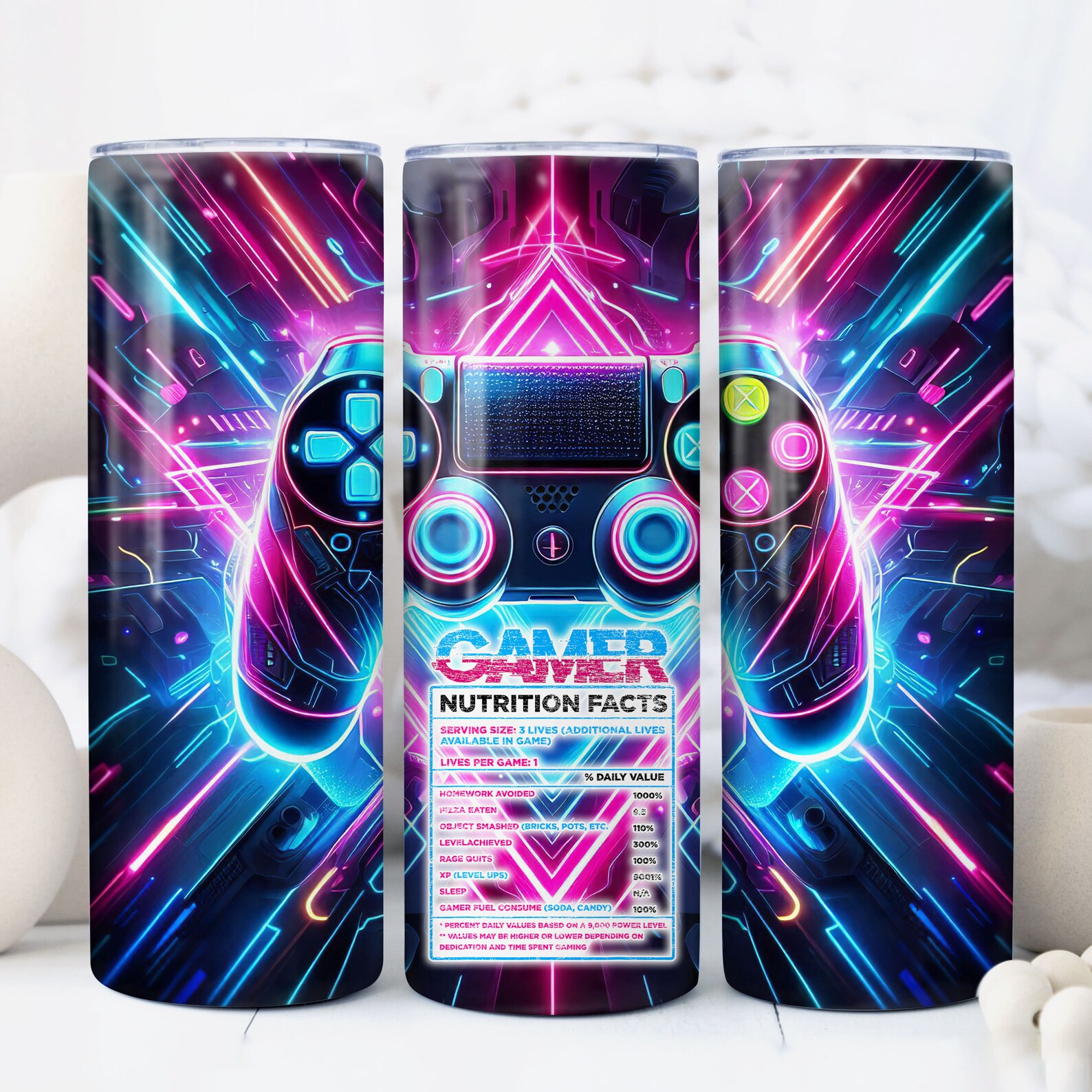 Gaming Tumbler Wrap 20 Oz Gamer Controller Decal PNG for Sublimation ...